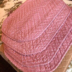 Set of 6 Print Cloth Napkins & 4 Matching Placemats Pastel Pink